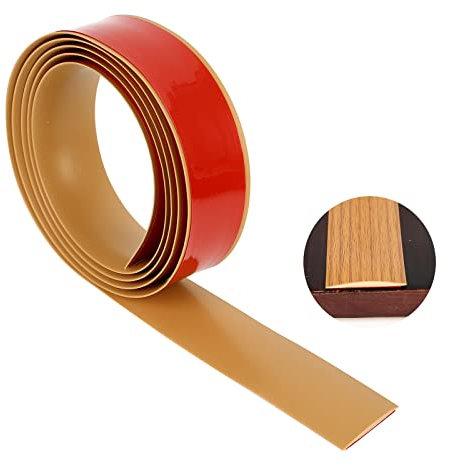 Btstil Übergangsleiste Selbstklebend, Vinyl Boden Abdeckleiste Übergangsleiste Ausgleichsprofil Übergangsschiene Bodenprofil zum Kleben für Laminat & Parkett, Türschwelle (Braun, 2M)