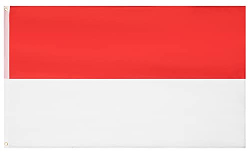 MUWO Flagge Nations Together 90 x 150 cm Nationalmanschaften, doppelseitige Gartenflagge, wetterfeste Fanflagge, Fußballflagge Polyester Länderfagge Deutschland mit Ösen (Monaco)