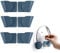Menmamenma 6 Pcs Pan Lid Holder Adjustable Pot Lid Rack Plastic Self-Adhesive Cabinet Door Wall Mount Kitchen Storage for Home Kitchen Plates Towels Utensils Organizers - Blue