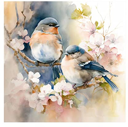 SHEGZHUC Diamond Painting Vogel Blumen 30x30cm Diamond Painting Kolibri Vogel Diamond Painting Vögel auf Ast Diamond Painting Blumen Bunte Vögel Diamond Painting Kinder Mädchen Stickbilder Erwachsene