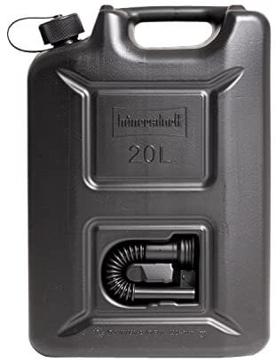 hünersdorff Bidón de combustible profesional de 20 L para gasolina, diésel y otras mercancías peligrosas, homologación UN, fabricado en Alemania, producción certificada por TÜV, color negro