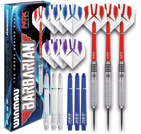 WINMAU Barbarian Pro 22 Gramm Profi Wolfram Stil Darts mit flüge und schäfte (Wellen)