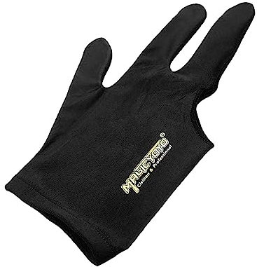 Amagogo Glove Billardhandschuhe für Wettkampfspiele, Dehnbare DREI Finger Handschuhe für Erwachsene, Schwarz