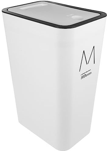 Alipis Bote De Basura De Plástico Delgado 10L Bote De Basura Pequeño Y Estrecho Con Tapa Superior A Presión Papelera Papelera Baño Papelera Papelera Contenedor De Basura Para Sala De