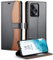 Casecret Handyhülle für Xiaomi Redmi Note 12 Pro+ Plus 5G Hülle Premium Leder Klappbar Flip Wallet Magnet Kartenfach Klapphülle RFID Schutzhülle Lederhülle Redmi Note 12 Pro+ Plus 5G Schwarz und Braun