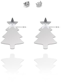Ohrringe Silber Weihnachtsbaum Weihnachten, Emaille, Silber