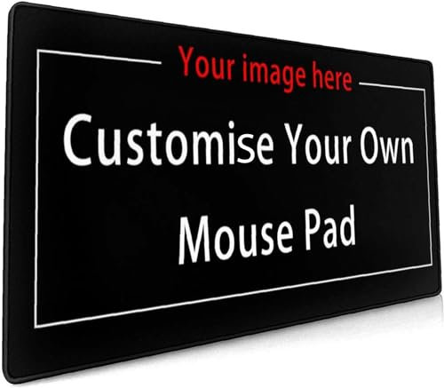 Tapis de souris de jeu XXL personnalisé avec texte photo - Base en caoutchouc antidérapant - Bords cousus - Tapis de souris personnalisé pour ordinateur portable et PC