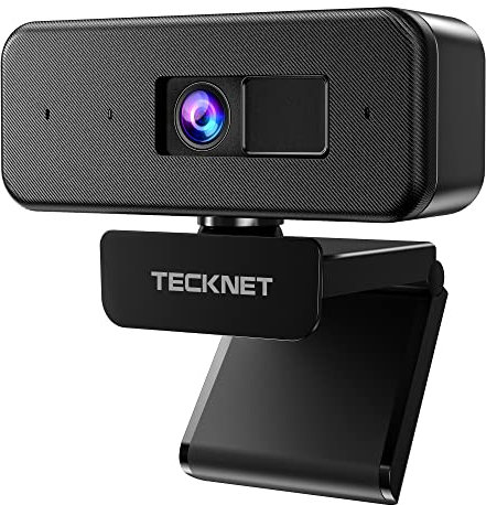 TECKNET Full HD 1080P Webcam with Microphone and Privacy Cover for Online Calling/Conference, Zoom/Skype/Facetime/YouTube, 36-Month Warranty