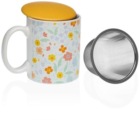 Versa Taza con Filtro para Infusiones Flandes Flores Gres