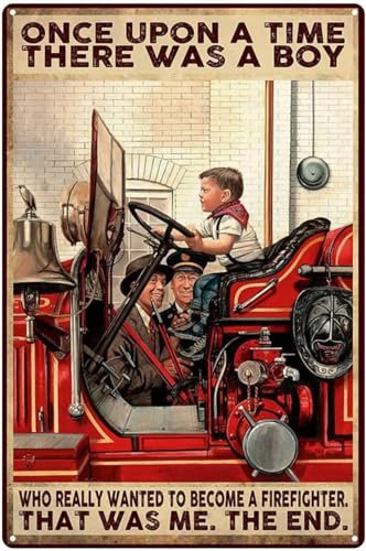 Metall-Blechschild Driving Car, Who Really To Become A Firefighter, Retro-Poster, Garage, Küche, Wandschild, Heimdekoration, Café, Bar, Pub, Bierclub, 30,5 x 40,6 cm
