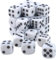 Set di 40 dadi standard da gioco per adulti, dadi da 16 mm con cerchio bianco perlato, set di dadi D6 per giochi di dadi, lezioni di matematica, giochi da tavolo, bordi arrotondati, rotolo più liscio