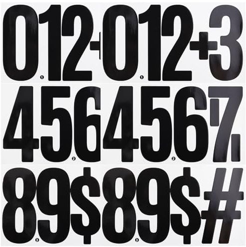 CMBBZZY 6 Inch Self Adhesive Large Number Stickers - 6 Sheet Waterproof & Removable Vinyl Stickers for Outdoor, Wheelie Bins, Mailbox, House Number Decor - Black