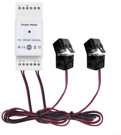 Zilimontt Misuratore solare del sistema fotovoltaico consumo di energia Misuratore di monitoraggio bidirezionale Monitoraggio del telefono cellulare Power Monitor (80A)