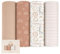 Yoofoss 4er Pack Baby Pucktuch 120x120 cm Mullwindeln aus Baumwolle und Bambus Wickeltuch Swaddle Decke Tücher als Babydecke Puckdecke Mulltücher Badetuch Wickeldecke