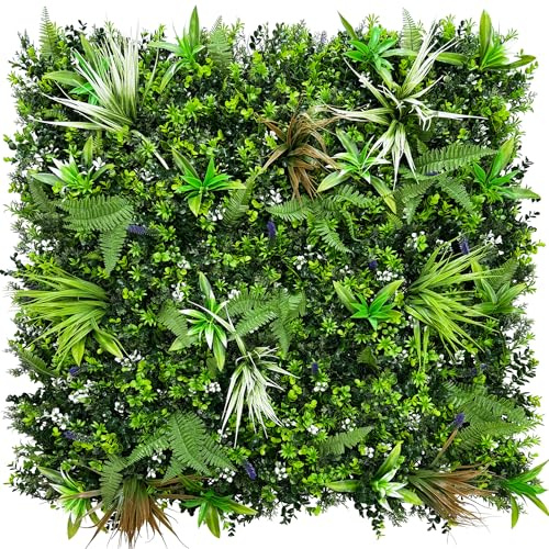ODTORY Artificial Boxwood Topiary Hedges Panels,40'' x 40'' in(11.5 sqft) UV-Protected Privacy Faux Grass Backdrop Fence Screen for Patio, Balcony, Garden, Backyard Indoor Outdoor Green Wall Decor