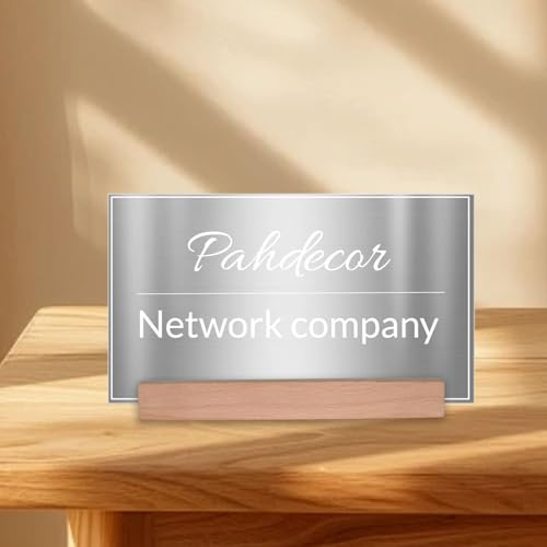 Pahdecor Plaque nominative personnalisée en acrylique avec miroir argenté - Plaque nominative gravée pour bureau et porte, décoration de bureau, cadeau pour nouvel emploi, enseignant (argenté)