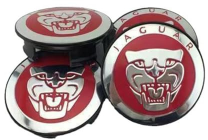 GRZZCYBF 4Pcs Nabendeckel für Jaguar XJ (X351) 2010-2019 59mm,Radnaben Mittelabdeckungen Auto Radnaben Zubehör,A-Red