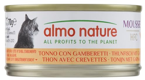 Almo Nature, Dose Mousse Thunfisch mit sterilisierten Katzengarnelen 70 g
