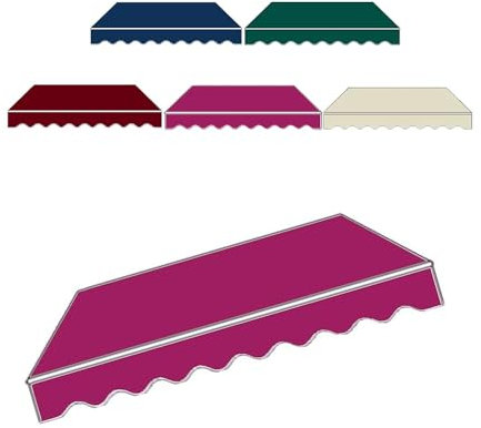 GFYHTN Markisenstoff für Einziehbare Klemmmarkise, Balkonmarkisen Canvas, UV Schutz Markisenbespannung Ersatzteile(Pink,13x5ft/400x150cm)