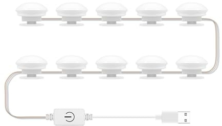 CHICIRIS LED - -up Leuchten Eitelkeitsspiegel Glühbirnenkit mit Unendlichem Dimmen, DREI Farbtemperaturen, Schminktisch, Badezimmer, Schlafzimmer (10 Glühbirnen)