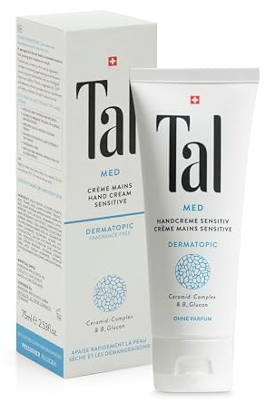 Tal® Handcreme Dermatopic 75ml - Mit reinstem Bergquellwasser aus Graubünden - Beruhigende Pflege für trockene, sensible Hände - Reduziert Rötungen, stärkt Hautbarriere - Made in Switzerland
