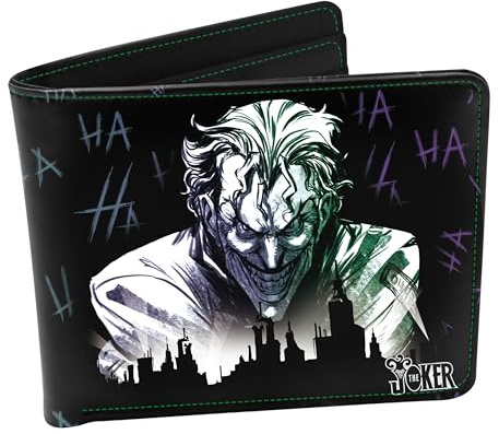 ABYSTYLE Geldbörse DC Comics Joker Vinyl – Offizielles Produkt – Retro-Design – Fächer für Karten und Geldscheine – Zubehör Geek