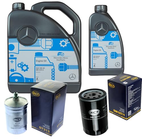 Inspektionspaket 6L 5W-40 für Kombi T-Model S124 190 W201 Saloon W124 | Motoröl MB 229.5 SCT Ölfilter Kraftstofffilter