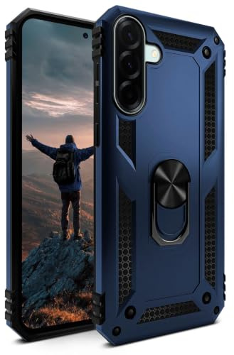 ONEFLOW für Samsung Galaxy A57 5G Hülle mit Handygriff Ständer, Outdoor Schutzhülle stoßfest Panzerhülle mit Kameraschutz, Handyhülle Hybrid TPU Case, Titan Cover, matt Blau