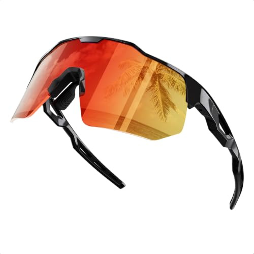 HAAYOT Schnelle Brille, Sportbrille, Fahrradbrille für Herren und Damen – 24g leichter TR-90-Rahmen, polarisiert und UV400, ideal für Rennrad, Laufen