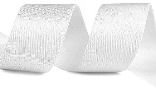Elastisches Satinband 2m x 30 mm weiß – Glänzendes Gummiband für Kleidung, Gürtel & Dekoration, dehnbares Satin Band, weich & strapazierfähig