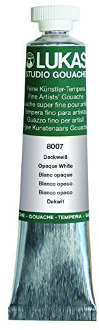 LUKAS STUDIO GOUACHE in 20 ml - Künstler-Gouache in Premium-Qualität - Farbton Deckweiß