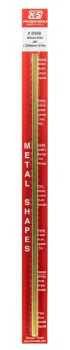 K&S Precision Metals Round Brass Rod 8168 – 0.081 OD x 12 Long – DIY Crafts, Electrical, Plumbing, Jewelry, Modeling, Made in USA, 3 Rods
