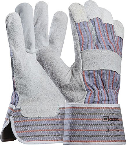 Arbeitshandschuh ECO | Größe 10,5 (XL) | blau | Baustellenhandschuh aus Rinder-Leder | 1 Paar