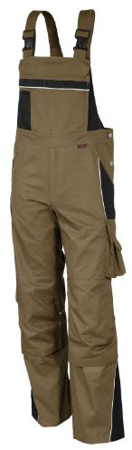 QUALITEX HIGH QUALITY WORKWEAR Latzhose PRO, Khaki/schwarz, Gr. 50