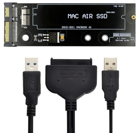 CableCC, Adattatore USB 3.0 a 12 + 6 pin SSD HDD per disco rigido SATA a 22 pin, per SSD Apple Macbook Air 3.0 A1369, A1370 2010 e 2011