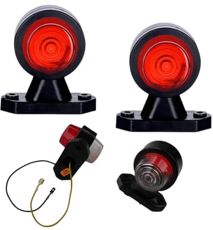 2 x WEISS + ROT Begrenzungsleuchte Seitenleuchte 12V 24V E-Prüfzeichen Positionsleuchte Seite Auto LKW PKW KFZ Lampe Leuchte Licht Front Rück Birne
