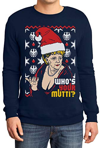 Pullover Herren Geiler Hässlicher Weihnachtspullover mit Angie - Who's Your Mutti? Sweatshirt