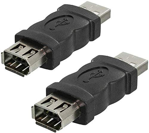 FastSun Firewire Adapters USB Male to FireWire IEEE 1394 6 Pin Female Adapter 2PCS