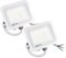 Popp® Pack x2 Foco Proyector LED Exterior Blanco 20W Luz blanca 6000K 85LM/W Impermeable IP65 Resistente al agua, Foco LED para exterior patios, jardines, terrazas, campos (20W, 6000K 2unidad)