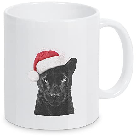 artboxONE Tasse Christmas Panther Girl von Valeriya Korenkova - Kaffeetasse Tiere