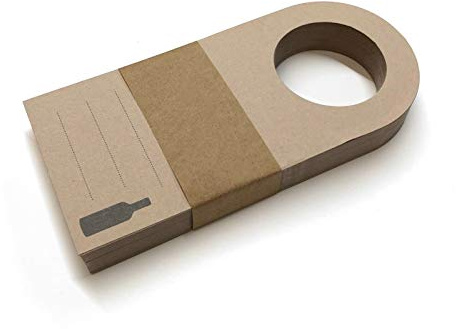 CYDPrinting Wine Beverage Bottle Neck Hanging Cards Tags Labels Reserved Table Number Name (MANILLA Pack of 50)