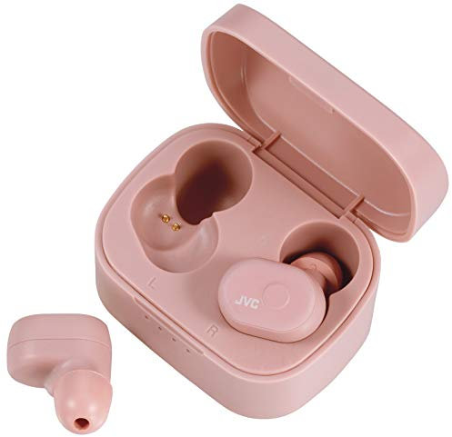 JVC HA-A10T-P-E. Auriculares Truly Wireless. hasta 14h de batería. Asistente de Voz. Almohadillas adaptables. Ajuste Seguro y cómodo. Estuche/Cargador Incluido. Color Rosa