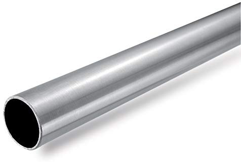Tube de main courante - rond en inox - 2 000 mm, AISI 304 Brossé - pour intérieur