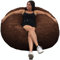 bananair Sitzsack XXL mit Füllung - Größe 120 cm - Weich und Bequem - Maschinenwaschbarer Kunstpelzbezug - Großzügig gefüllt mit Schaumstoffen - Riesen Sitzsack, Sessel, Sofa - Farbe Schokolade