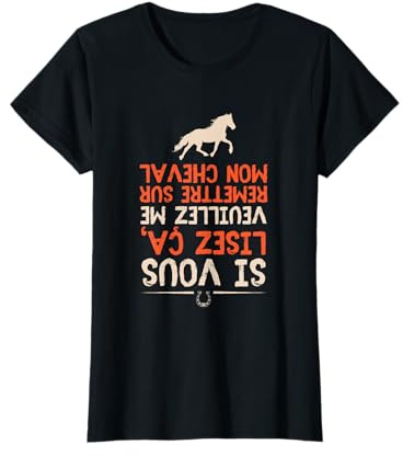 T-Shirt Cheval pour Femme Cadeau pour Cavaliers Chevaux T-Shirt
