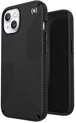 Speck Presidio2 Grip Bumper Case for iPhone 13 - Shock-Absorbent (Graphite Grey/Black/Bold Red) (Black)