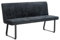 byLIVING Bank TALEA/gepolsterte Sitzbank 160 cm/Webstoff-Bezug dunkelgrau/Metall Gestell schwarz pulverbeschichtet/Bank mit Rückenlehne/Wartebank/Esszimmerbank / 160 x 92 x 59 cm (BxHxT)
