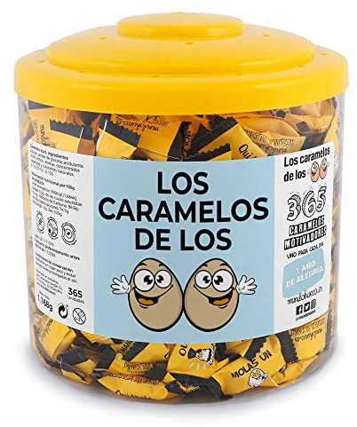 Regalo original. Tarro con 365 caramelos motivadores. Los caramelos de los huevos. Un caramelo motivador para cada dia del año