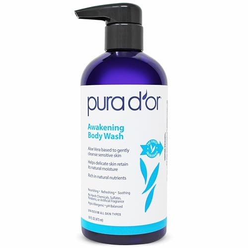 PURA D'OR Awakening Moisturizing Body Wash with Aloe Vera, 16oz