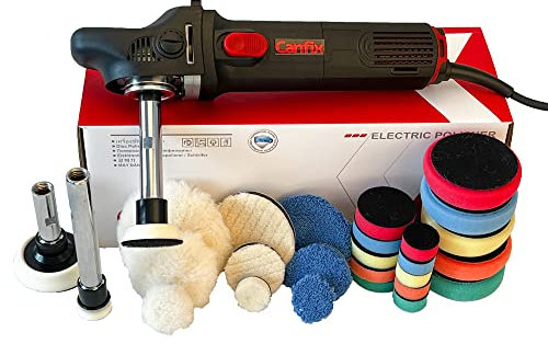 Canfix Mini máquina rotativa del pulidor del coche que pule con los cojines y los ejes de extensión M14